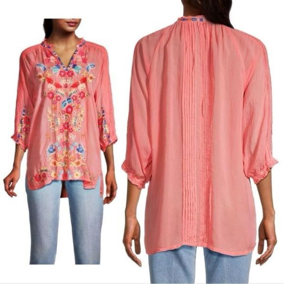 NWT Johnny Was Leona Floral Embroidered Tunic - Picture 9 of 16